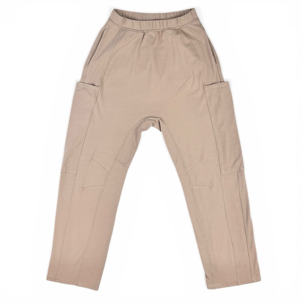 Free People Movement Tan Jersey High Rise Harem Straight Leg Pants xsmall